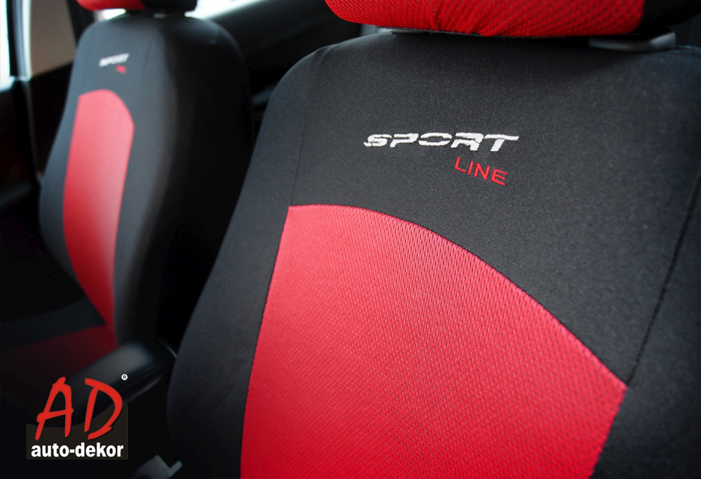 Uniwersalne pokrowce samochodowe SPORT LINE Czerwone do HYUNDAI ATOS