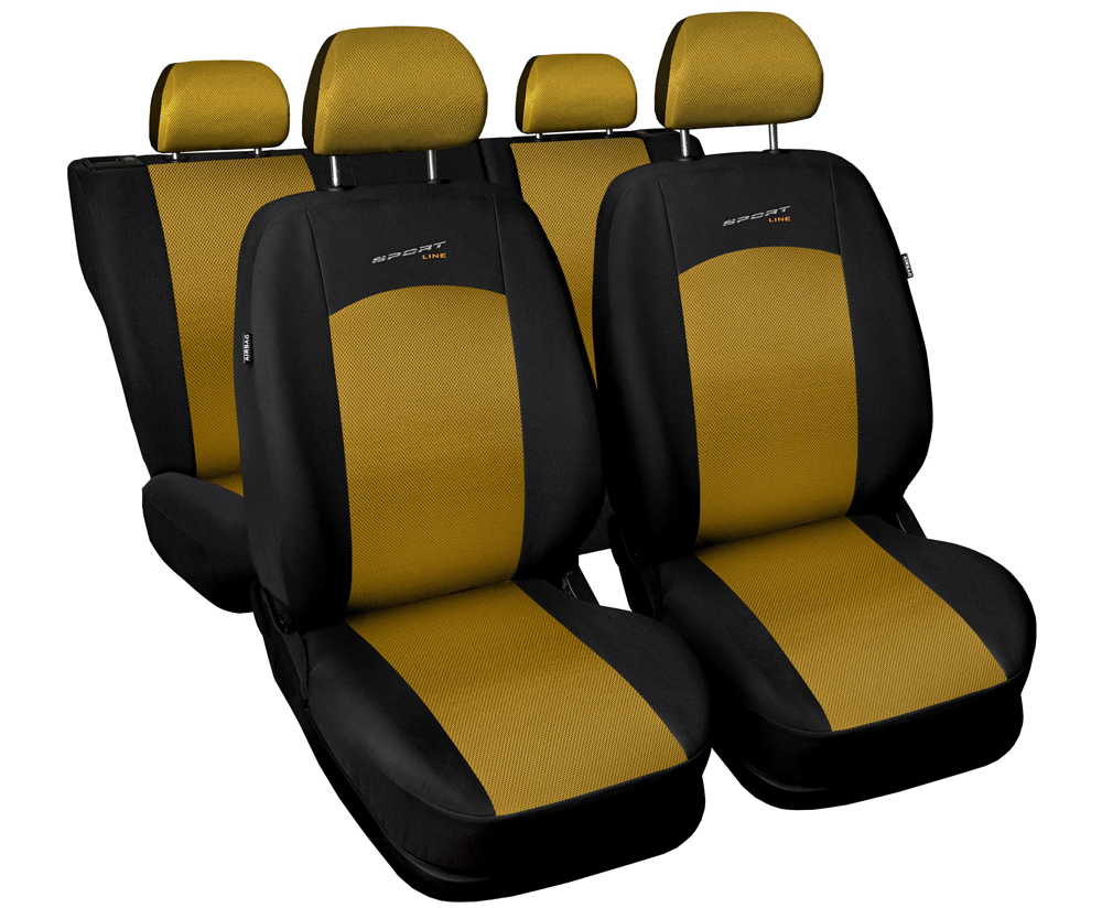 Uniwersalne pokrowce SPORT LINE Żółte do AUDI A6 C4 C5 C6 C7 C8