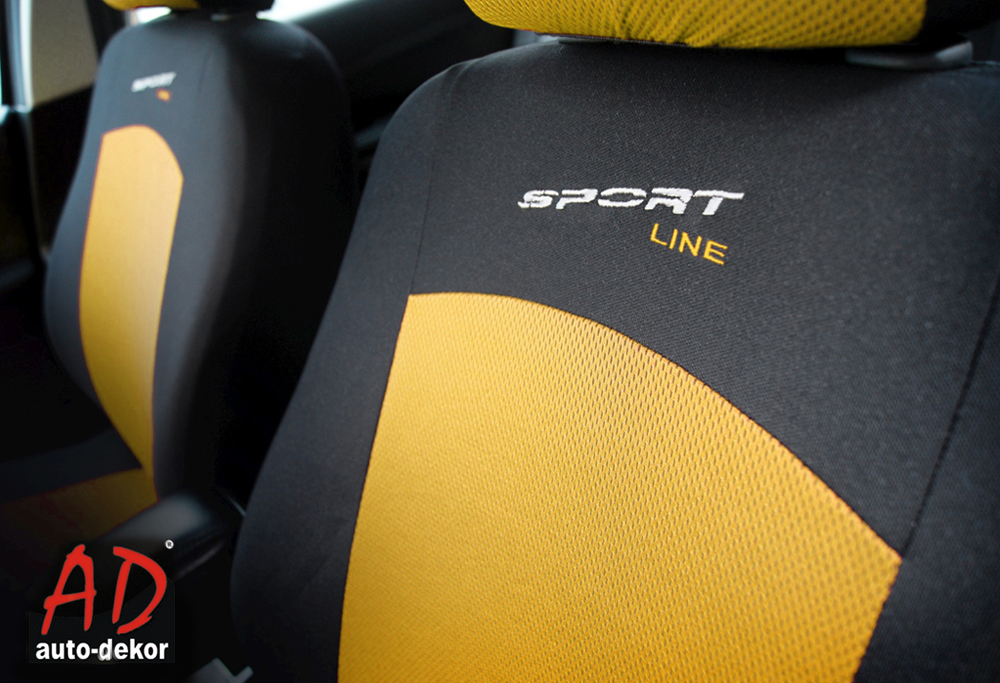 Uniwersalne pokrowce SPORT LINE Żółte do AUDI A6 C4 C5 C6 C7 C8