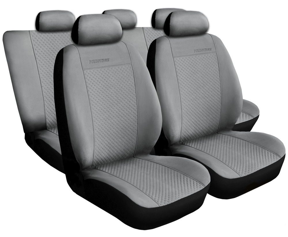 Pokrowce z alcantary na fotele samochodowe PRESTIGE Szare do BMW 5