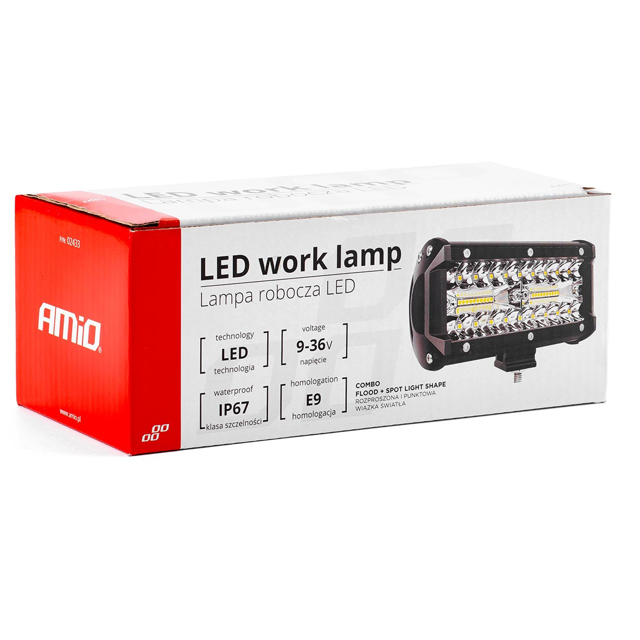 2x Lampa robocza LED halogen Szperacz 120W AMIO-02433 40LED AWL19 12V/24V