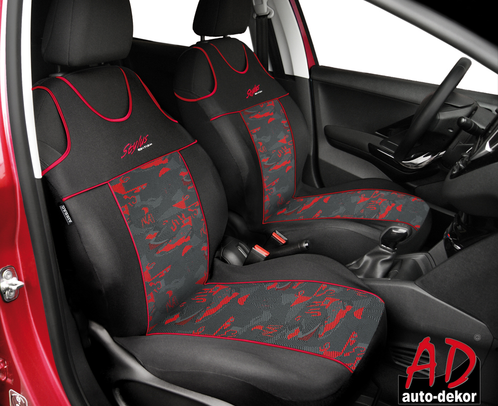 Koszulki uniwersalne pokrowce Stylus Czerwony do Opel Corsa A B C D E