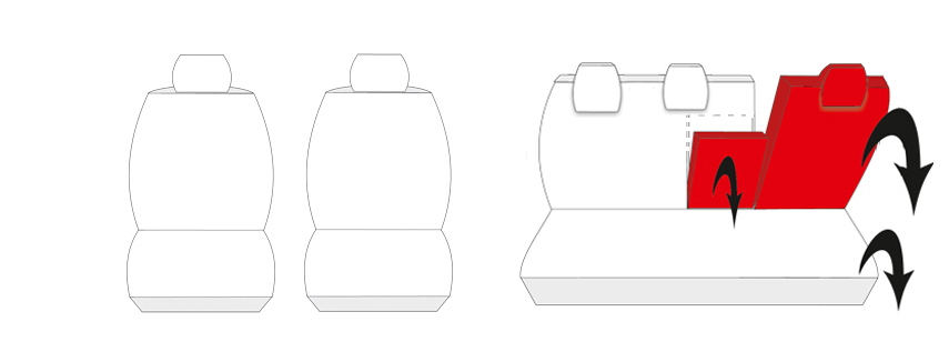 Pokrowce na fotele szyte na miarę do Skoda Karoq od 2017 podłokietnik tył