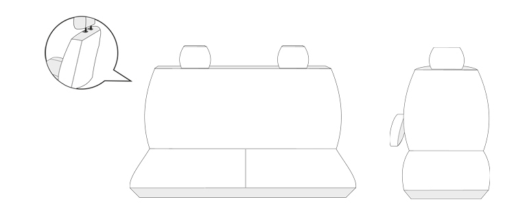Pokrowce na miarę 2+1 do Expert III Jumpy III ProAce II ławka dzielona