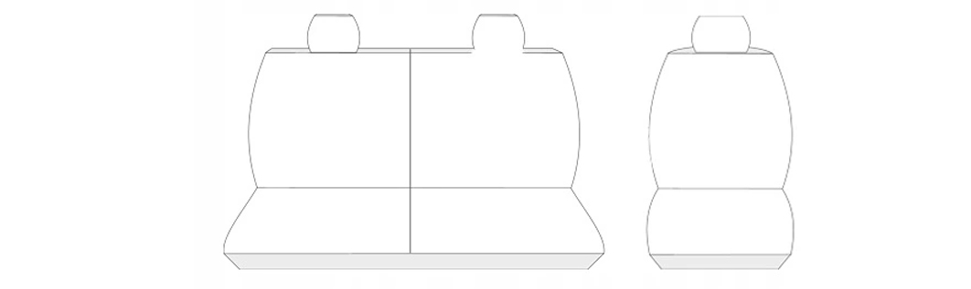 Pokrowce na fotele 2+1 szyte na miarę do Ford Transit Connect II 2013-