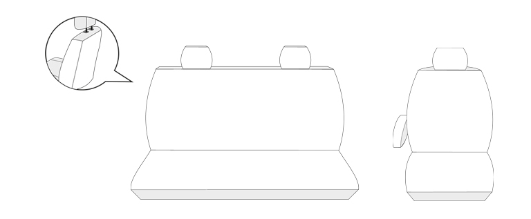Pokrowce na miarę 2+1 do Expert III Jumpy III ProAce II ławka niedzielona
