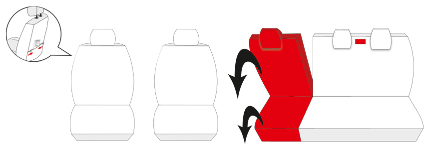 Pokrowce na fotele szyte na miarę do Ford Transit Connect II od 2013