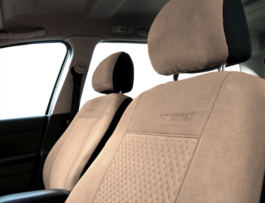 Pokrowce alcantara przód PRESTIGE 1+1 Beżowe VW PASSAT B4 B5 B6 B7 B8