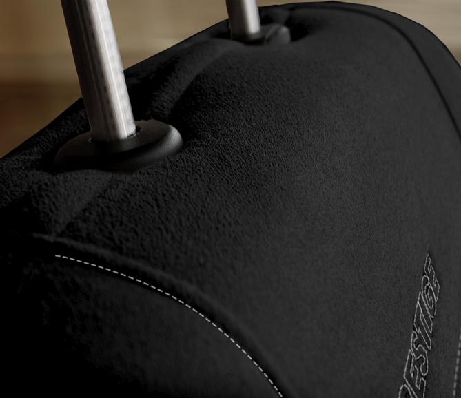 Pokrowce z alcantary na przód PRESTIGE 1+1 Czarne do OPEL ZAFIRA A B C