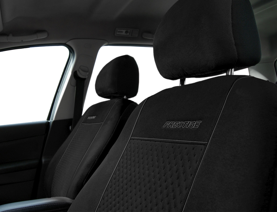 Pokrowce z alcantary na przód PRESTIGE 1+1 Czarne do OPEL ZAFIRA A B C