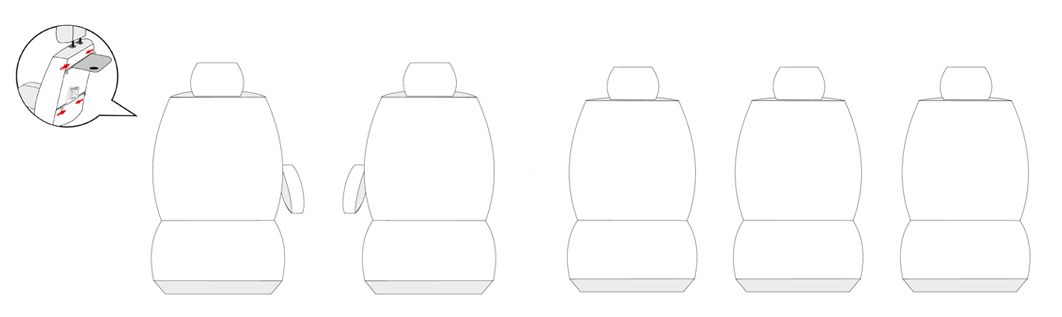 Pokrowce na fotele szyte na miarę do Alhambra I Galaxy I II Sharan I 5-os.