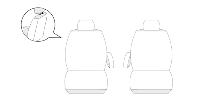 Pokrowce na fotele przód 1+1 szyte na miarę do Berlingo II Partner II 2008-