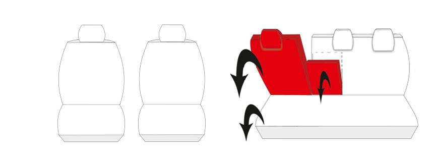 Pokrowce na fotele szyte na miarę do Nissan Qashqai II FL od 2017 kubełkowe