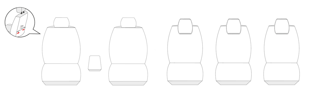 Pokrowce na fotele szyte na miarę do Opel Zafira C / Tourer 5-os. 2011-