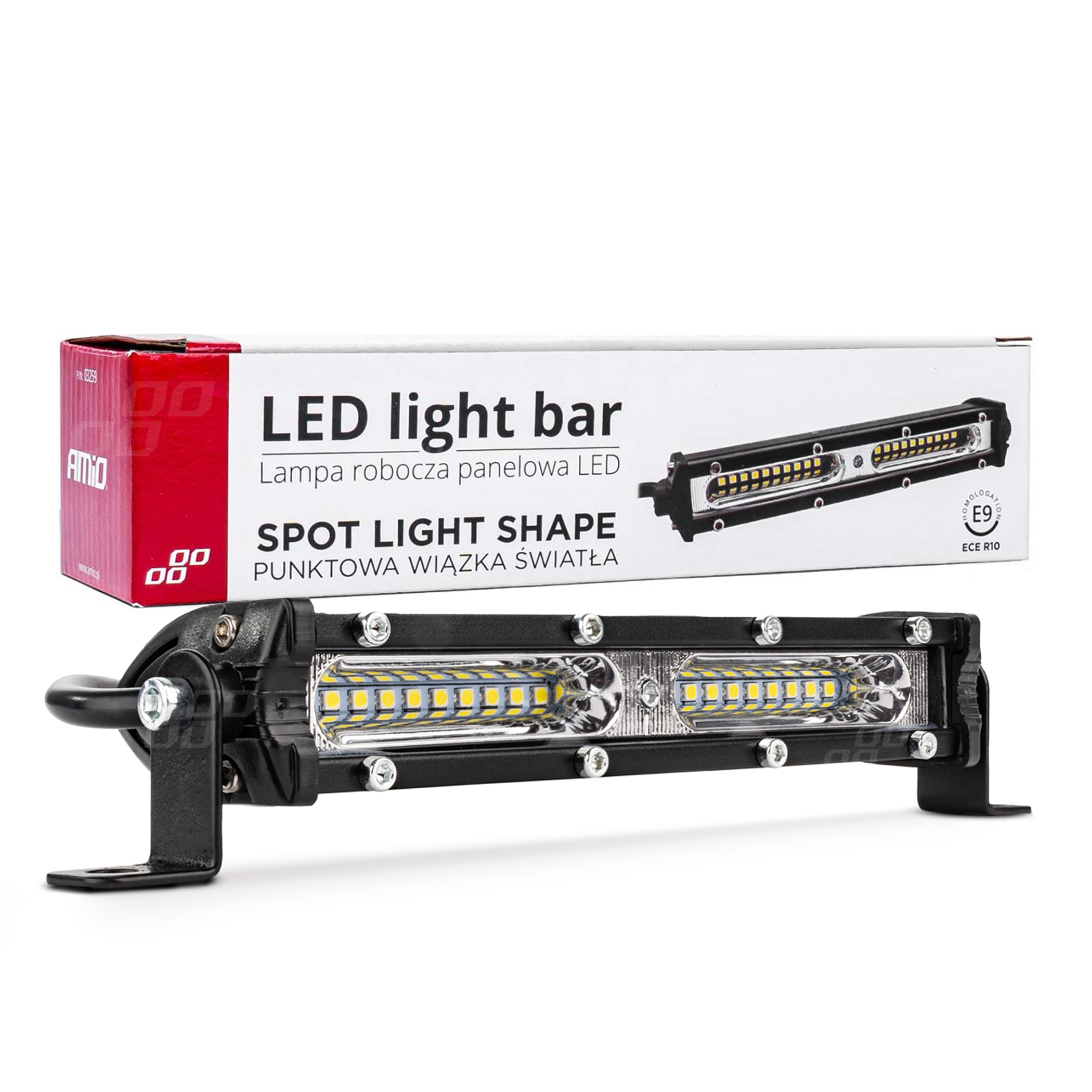 2x Lampa robocza LED Panelowa slim BAR 18cm 54W AMIO-03259 AWL48 9-36V