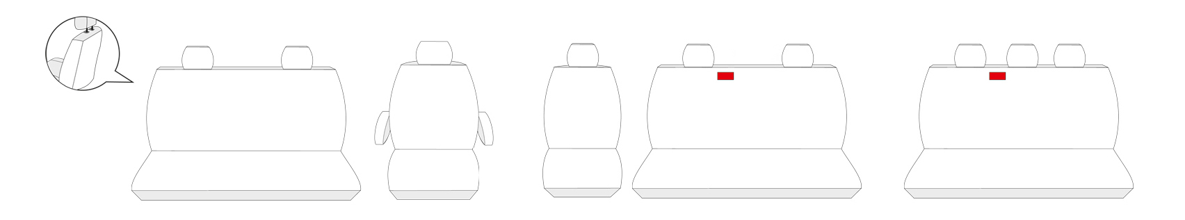 Pokrowce na fotele szyte na miarę miarowe do VW T-6 BUS 9-osobowy od 2015
