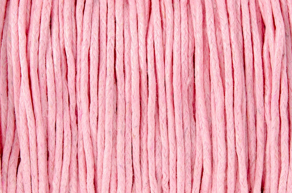 SZNUREK bawełniany woskowany 1mm jasny róż 20-30m