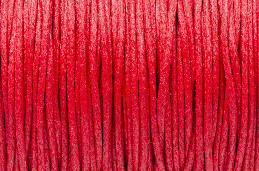 SZNUREK bawełniany woskowany 0.8mm 25m czerwony