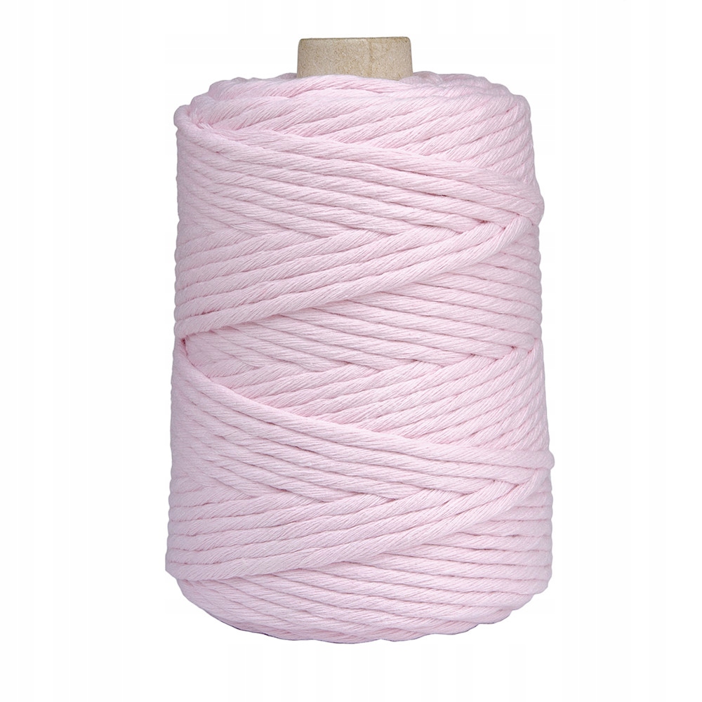 SZNUREK bawełniany jasny róż 5mm 100m
