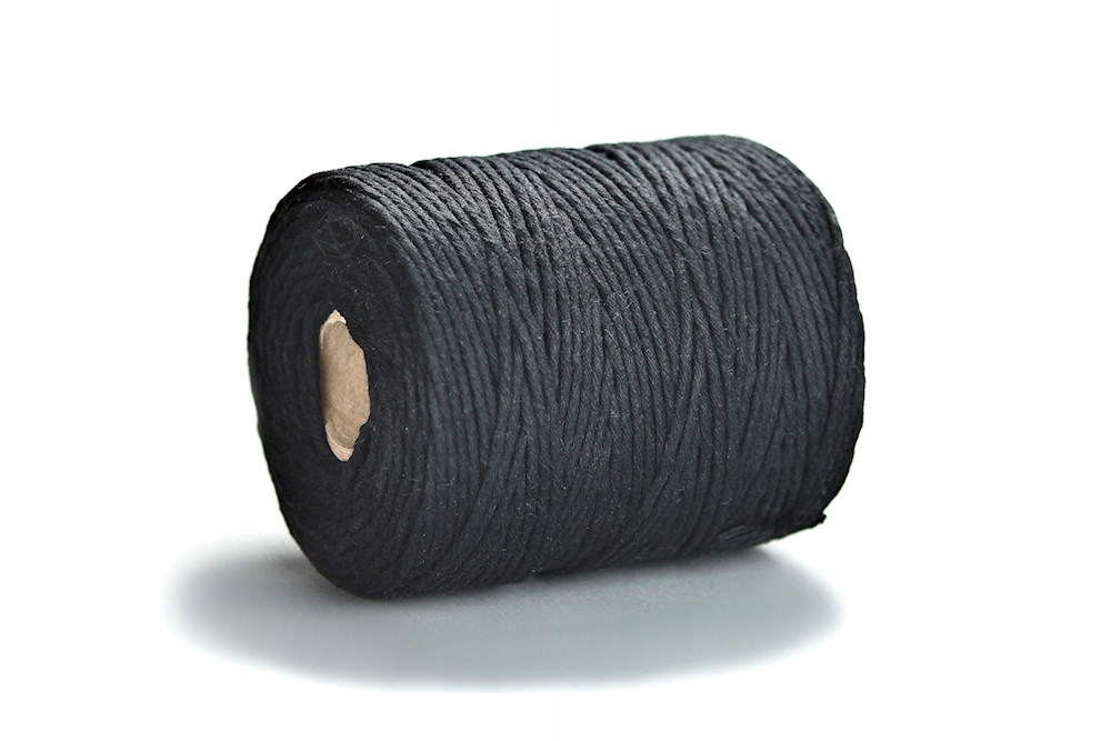 SZNUREK bawełniany czarny 2mm 250g 135m