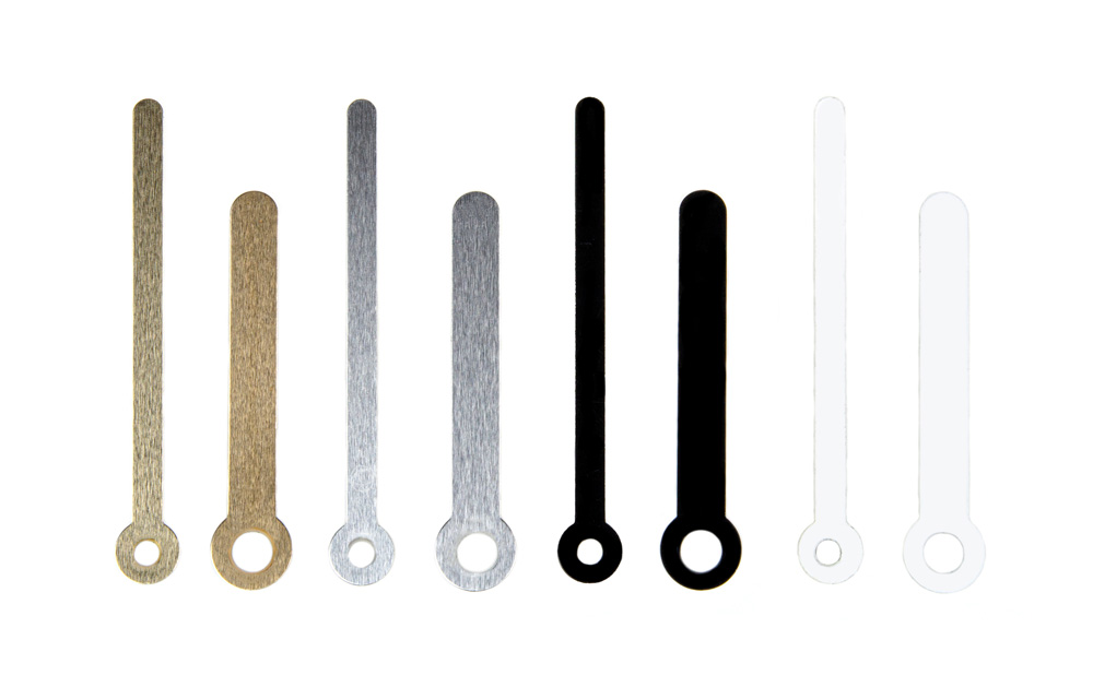 Wskazówki do mechanizmu zegara proste 45/57mm czarne