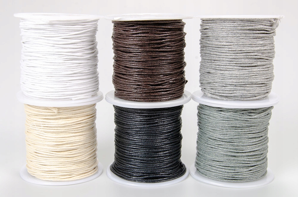 SZNUREK bawełniany woskowany 1mm beż 20-30m