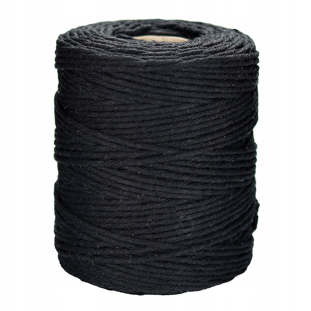 SZNUREK bawełniany czarny 2mm 250g 135m