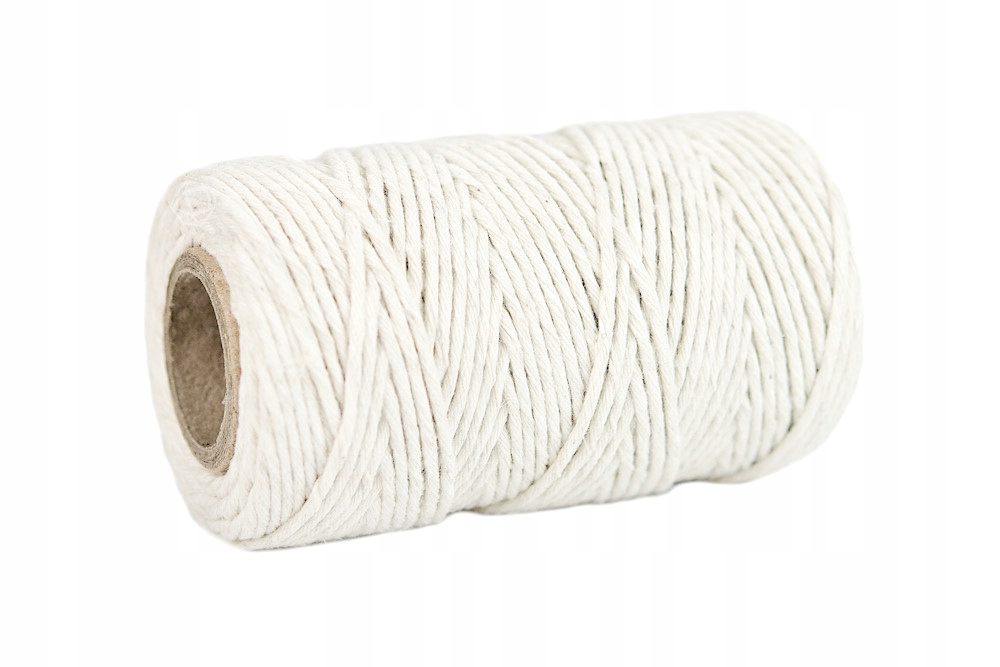 SZNUREK bawełniany biały ecru 2mm 100g 50m