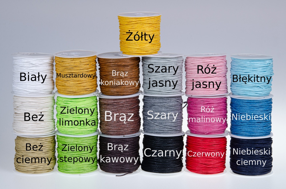 SZNUREK bawełniany woskowany 0.8mm 25m brązowy kawowy