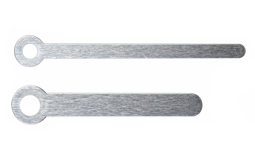 Wskazówki do mechanizmu zegara proste 45/57mm srebrne