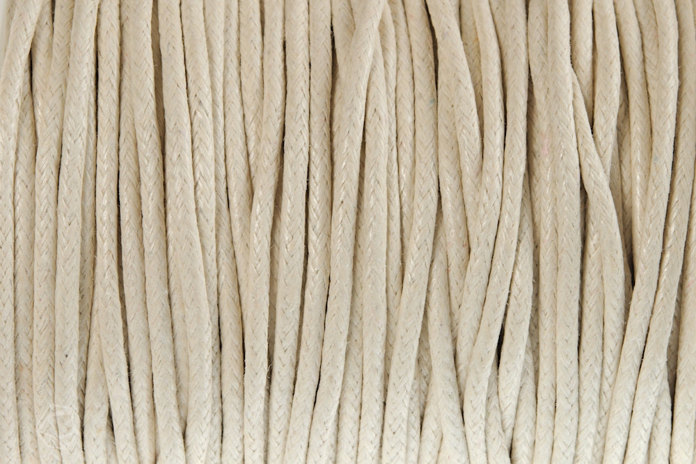 SZNUREK bawełniany woskowany 2mm ecru 50m