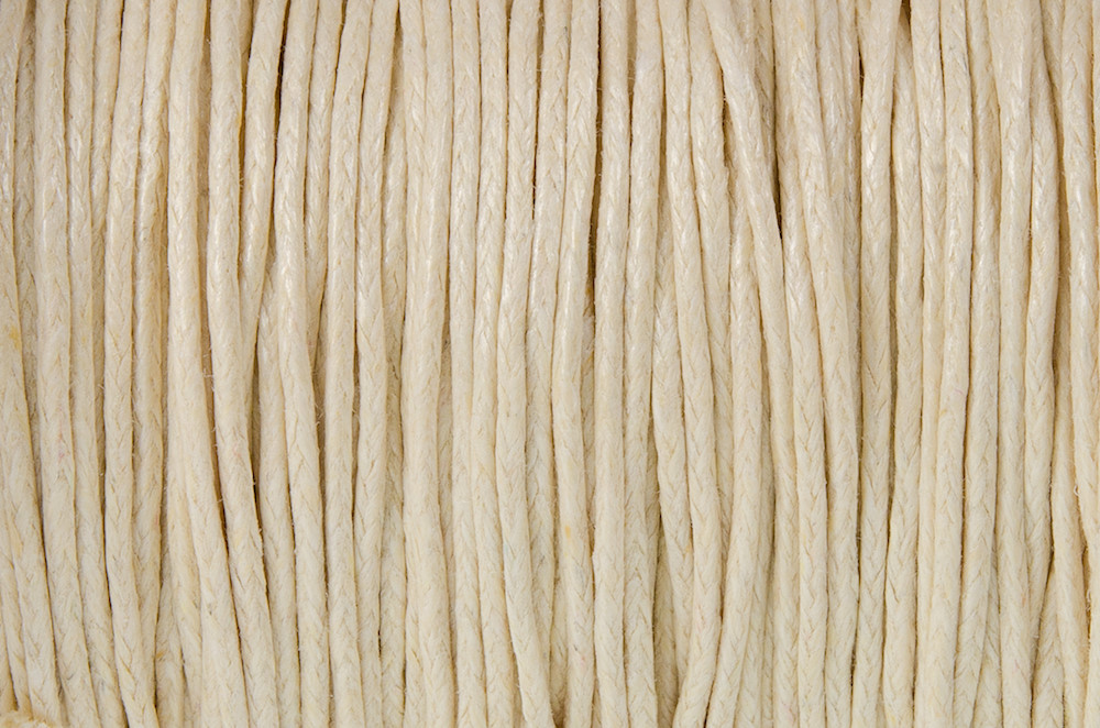 SZNUREK bawełniany woskowany 1mm beż 20-30m