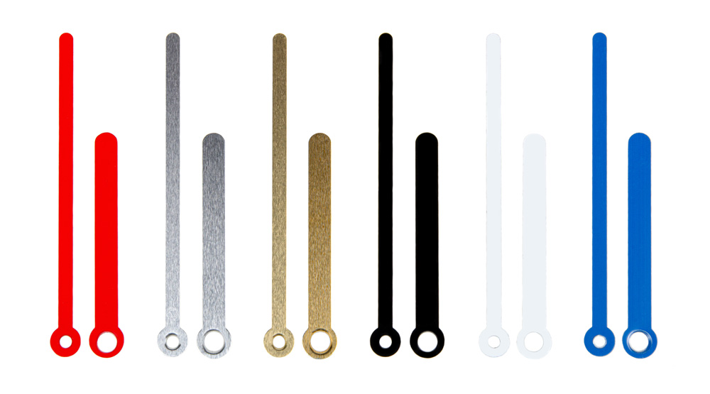 Wskazówki do mechanizmu zegara proste 55/82mm niebieskie