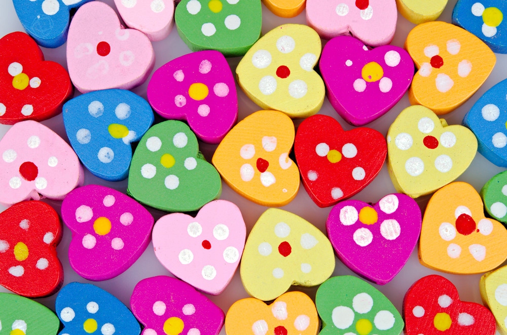 Drewniane koraliki SERCE 12mm żółty 10szt.