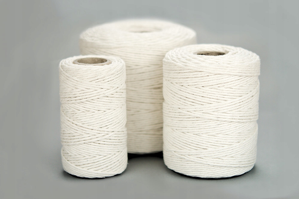 SZNUREK bawełniany biały ecru 2mm 100g 50m