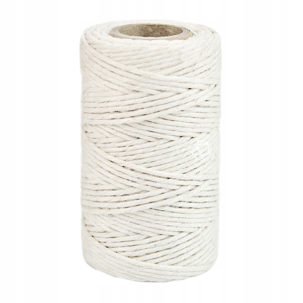 SZNUREK bawełniany biały ecru 2mm 100g 50m