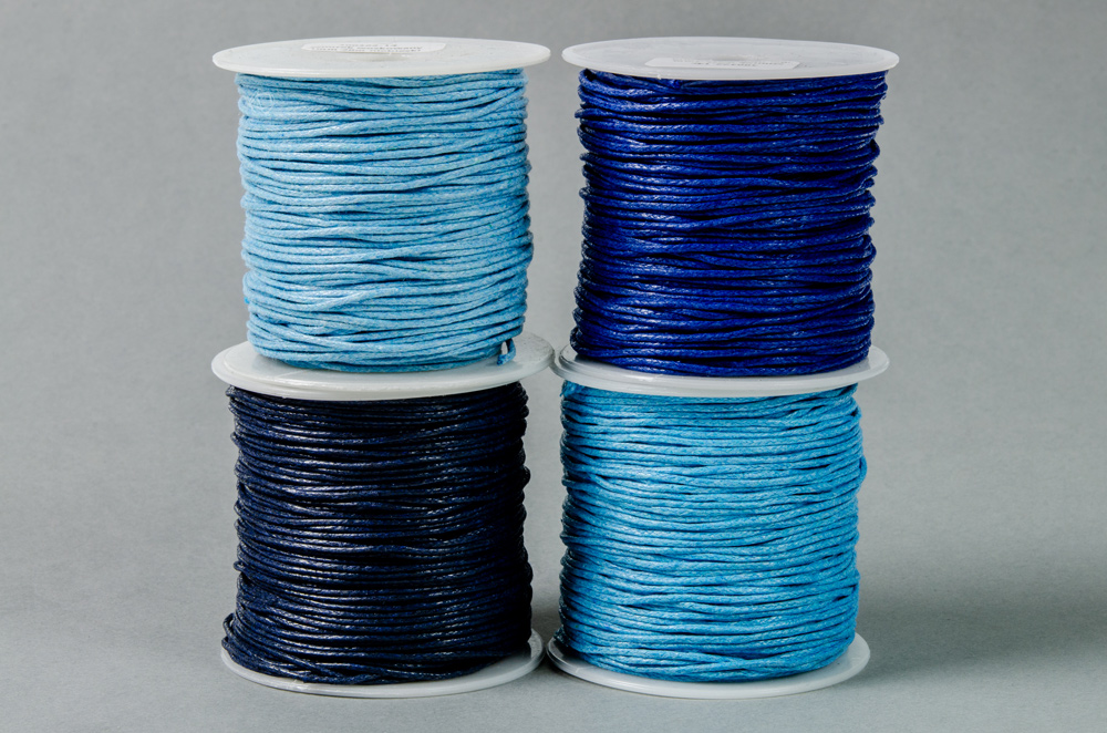 SZNUREK bawełniany woskowany 1mm niebieski ciemny 20-30m