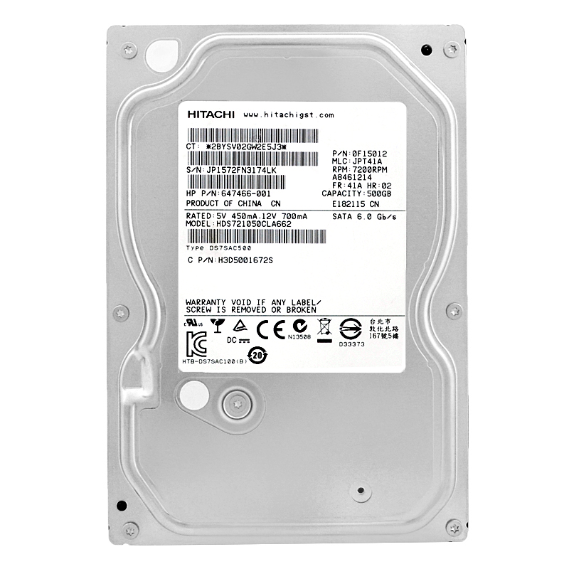 日立 HDS721050CLA662 500GB P/N: 0F13653 MLC: JPT3GH Hitachi 500GB HDS721050CLA662 7200RPM Sata III 3,5 Zoll | eBay