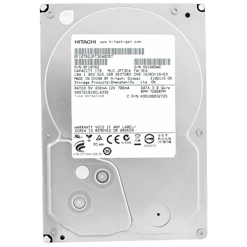 Festplatte Hitachi 1Tb HDS721010CLA332 32Mb Cache 7200Rpm Sata II