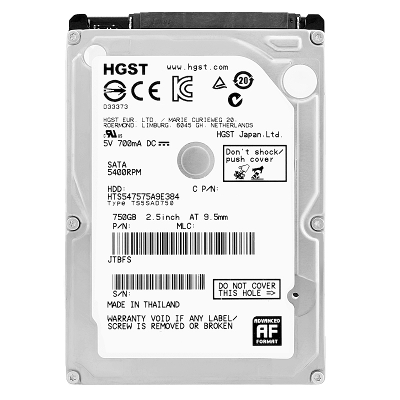 (未使用･未開封品)HTS547575A9E384 PN 0J15083 MLC DA3872 Hitachi 750GB SATA 2.5 ハードドライブ 中古】HTS547575A9E384 PN 0J15083 MLC DA3872 Hitachi 750GB