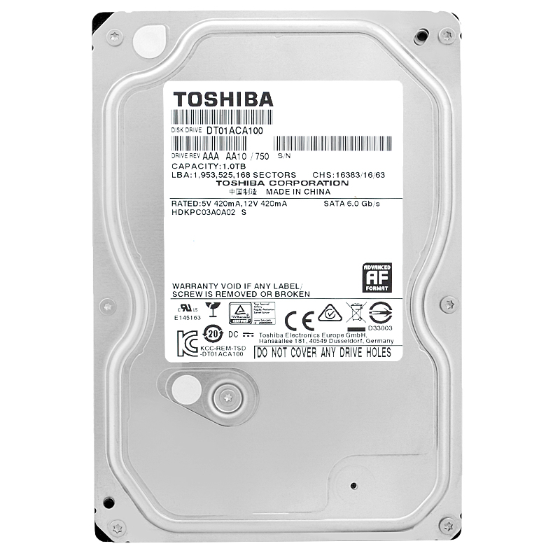 Hard Disk Toshiba DT01ACA100 1TB SATA III 7200rpm 32MB 3.5 Pollici – OEM, In Busta Antistatica