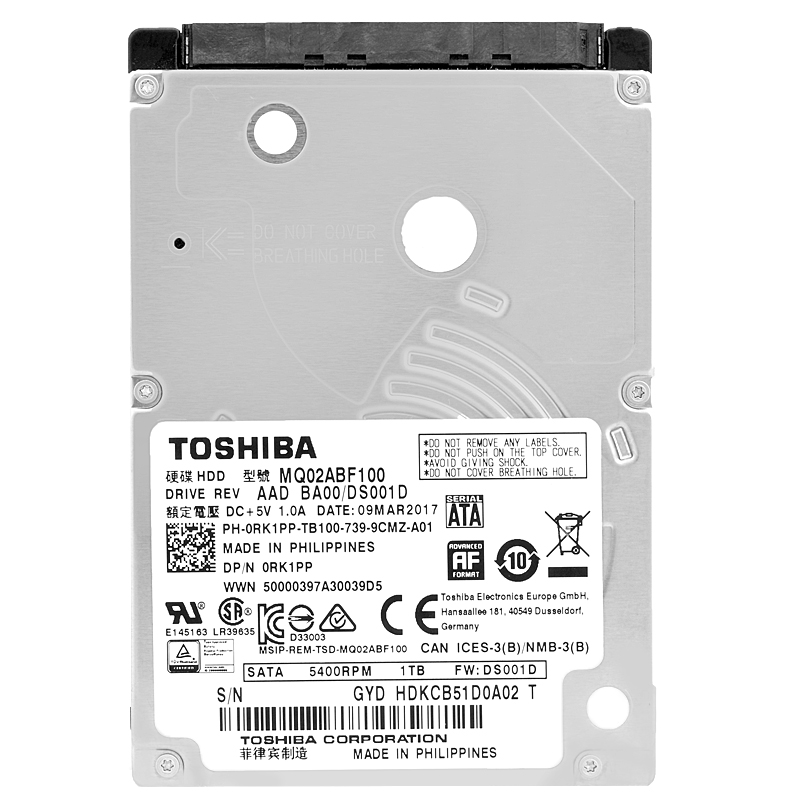Hard Drive Toshiba 1TB MQ02ABF100 16MB Cache 5400RPM Sata