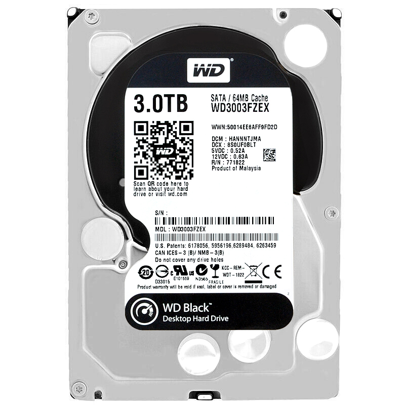 Western Digital WD3003FZEX（3.5 HDD 3TB） Hard Drive Western Digital 3TB WD3003FZEX SATA III 7200U/Min