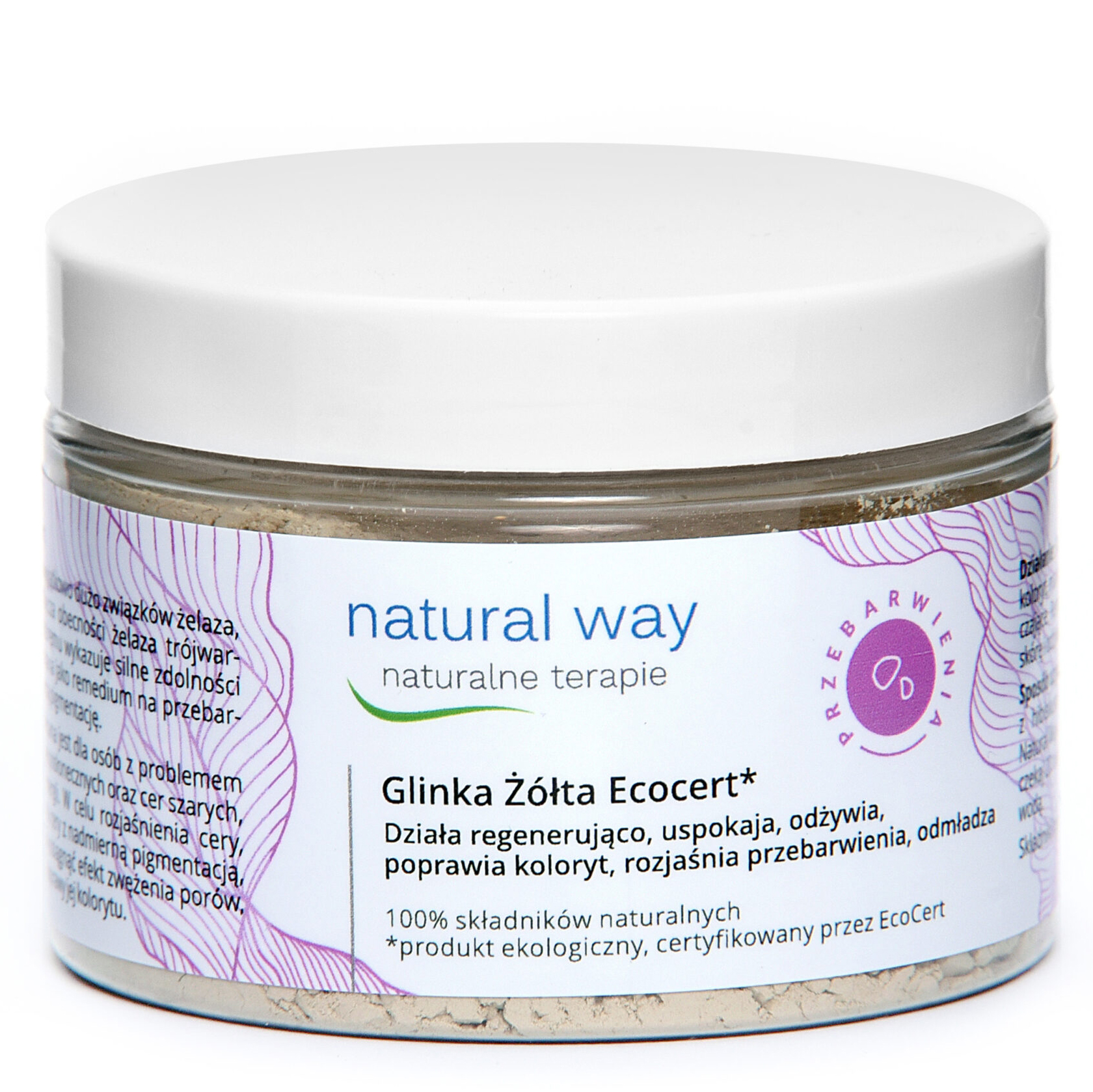 Natural Way Glinka Żółta EcoCert na przebarwienia i koloryt skóry 150 ml 7 Natural Way Glinka Żółta EcoCert na przebarwienia i koloryt skóry 150 ml - Natural Way