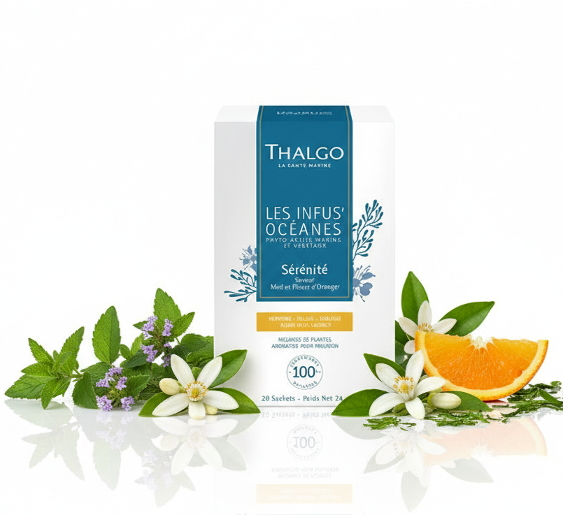 Herbata Serenity Organic Infusion Marine Nutrition – wspomaga relaks i trawienie – poprawia samopoczucie i równowagę układu nerwowego – 20 saszetek x2 g 7 Herbata Serenity Organic Infusion Marine Nutrition – wspomaga relaks i trawienie – poprawia samopoczucie i równowagę układu nerwowego – 20 saszetek x2 g - Thalgo