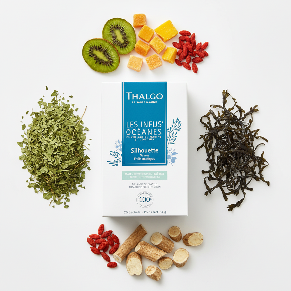 Herbata Silhouette Organic Infusion Marine Nutrition – wspomaga odchudzanie i metabolizm – oczyszcza organizm i redukuje obrzęki – 20 saszetek x 2 g 9 Herbata Silhouette Organic Infusion Marine Nutrition – wspomaga odchudzanie i metabolizm – oczyszcza organizm i redukuje obrzęki – 20 saszetek x 2 g - Thalgo