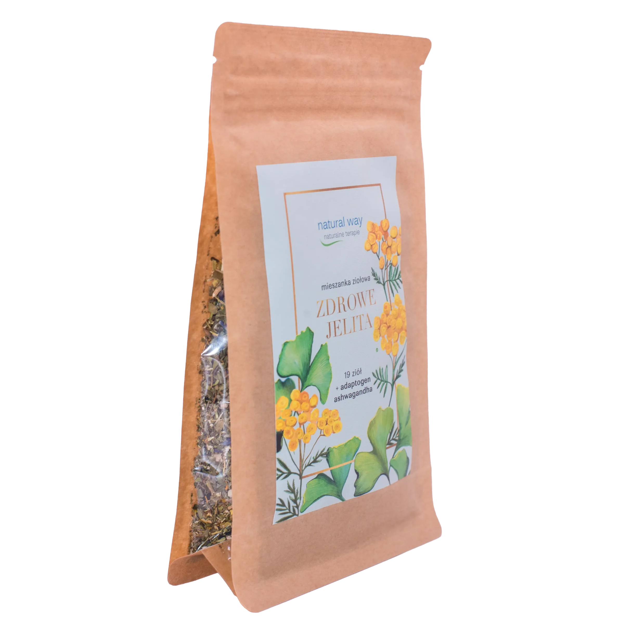 Herbata ziołowa na zdrowe jelita Natural Way 90 g – 19 ziół + adaptogen Ashwagandha 4 Herbata ziołowa na zdrowe jelita Natural Way 90 g – 19 ziół + adaptogen Ashwagandha - Natural Way