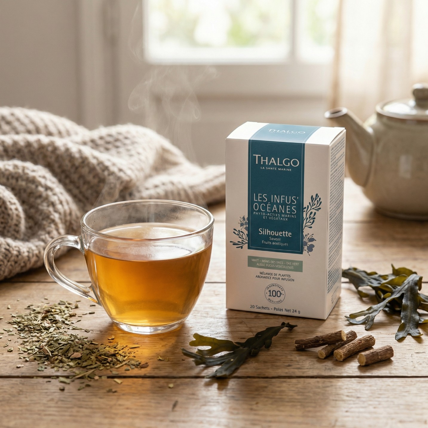 Herbata Silhouette Organic Infusion Marine Nutrition – wspomaga odchudzanie i metabolizm – oczyszcza organizm i redukuje obrzęki – 20 saszetek x 2 g 7 Herbata Silhouette Organic Infusion Marine Nutrition – wspomaga odchudzanie i metabolizm – oczyszcza organizm i redukuje obrzęki – 20 saszetek x 2 g - Thalgo