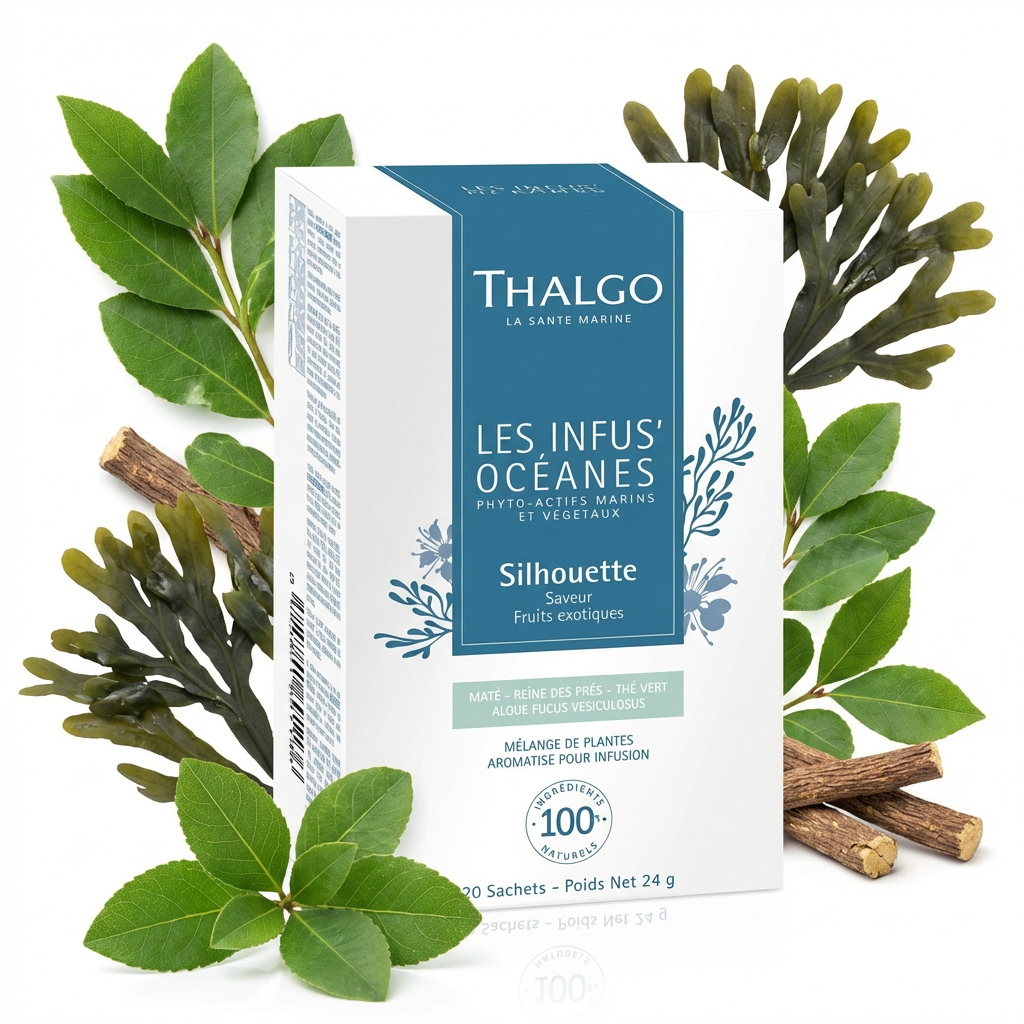 Herbata Silhouette Organic Infusion Marine Nutrition – wspomaga odchudzanie i metabolizm – oczyszcza organizm i redukuje obrzęki – 20 saszetek x 2 g 6 Herbata Silhouette Organic Infusion Marine Nutrition – wspomaga odchudzanie i metabolizm – oczyszcza organizm i redukuje obrzęki – 20 saszetek x 2 g - Thalgo