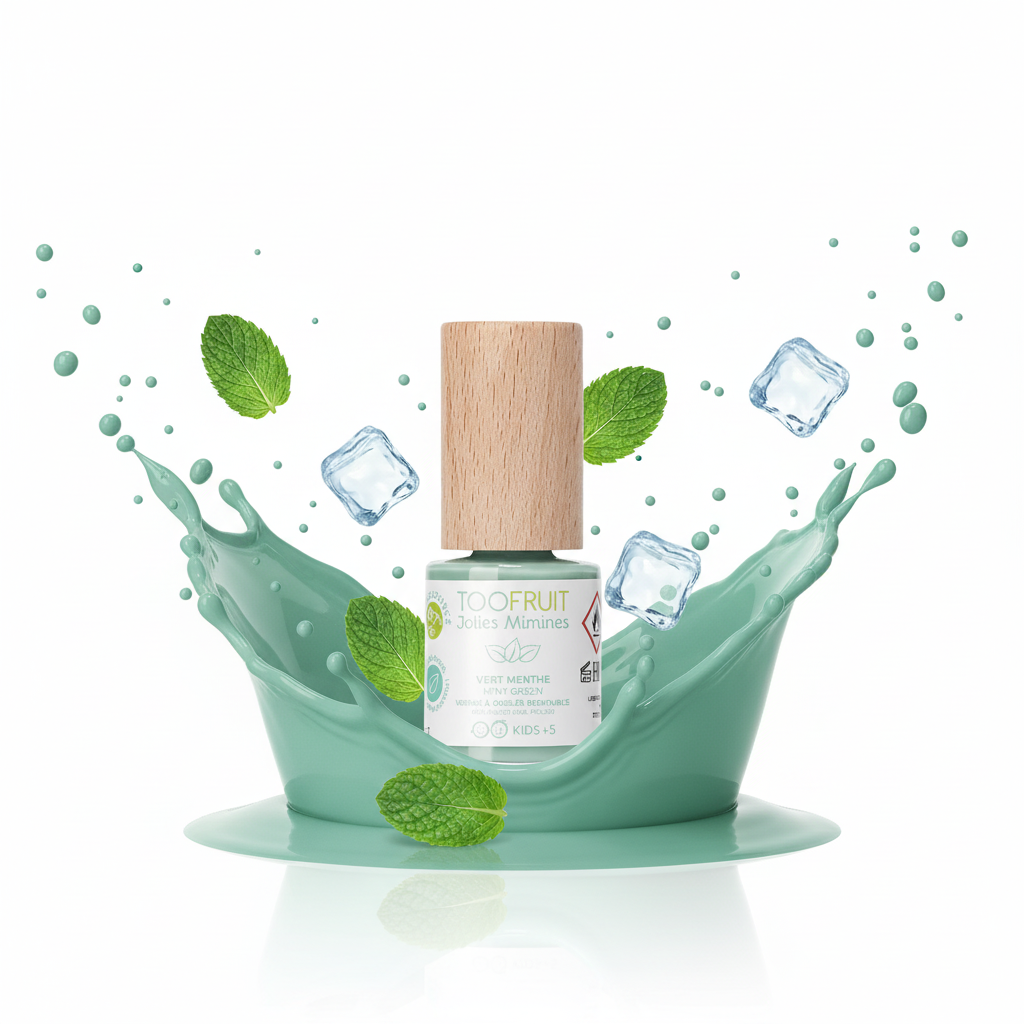 Lakier do paznokci dla dzieci 5+ TooFruit – Mięta, bio, owocowy zapach 10 ml 3 Lakier do paznokci dla dzieci 5+ TooFruit – Mięta, bio, owocowy zapach 10 ml - TooFruit